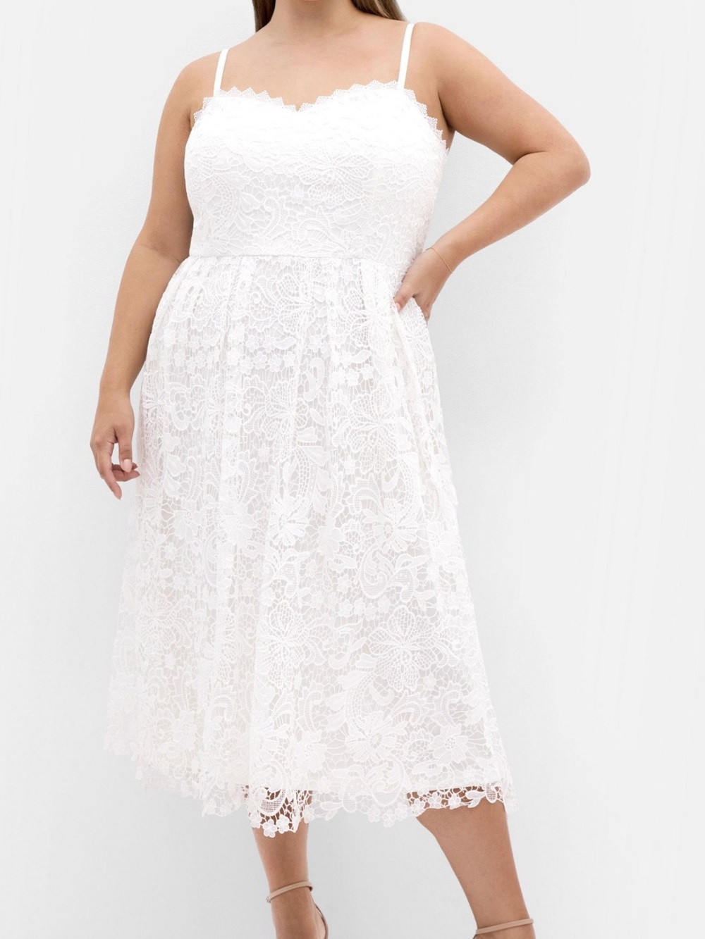 City Chic - Scarlet Lace dress in Ivory